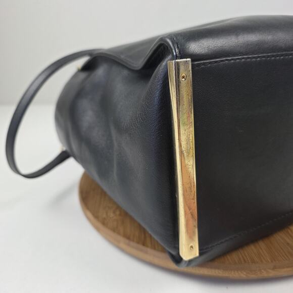 Michael Michael Kors Satchel Womens Black Leather Gold Hardware Crossbody Bag - Picture 10 of 16